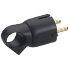 LEGRAND - Clavija 2P+T 16A con anillo tirador. Salida de cable a 45º recta o lateral. Color negro