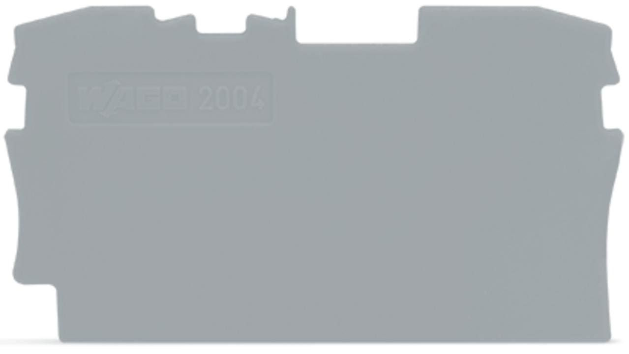 WAGO - Placa final intermedia Serie 2004 para borna 2 conductores gris
