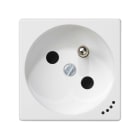 SIMON - Base enchufe SIMON K45 Francesa con embornamiento por tornillo y piloto blanco nieve