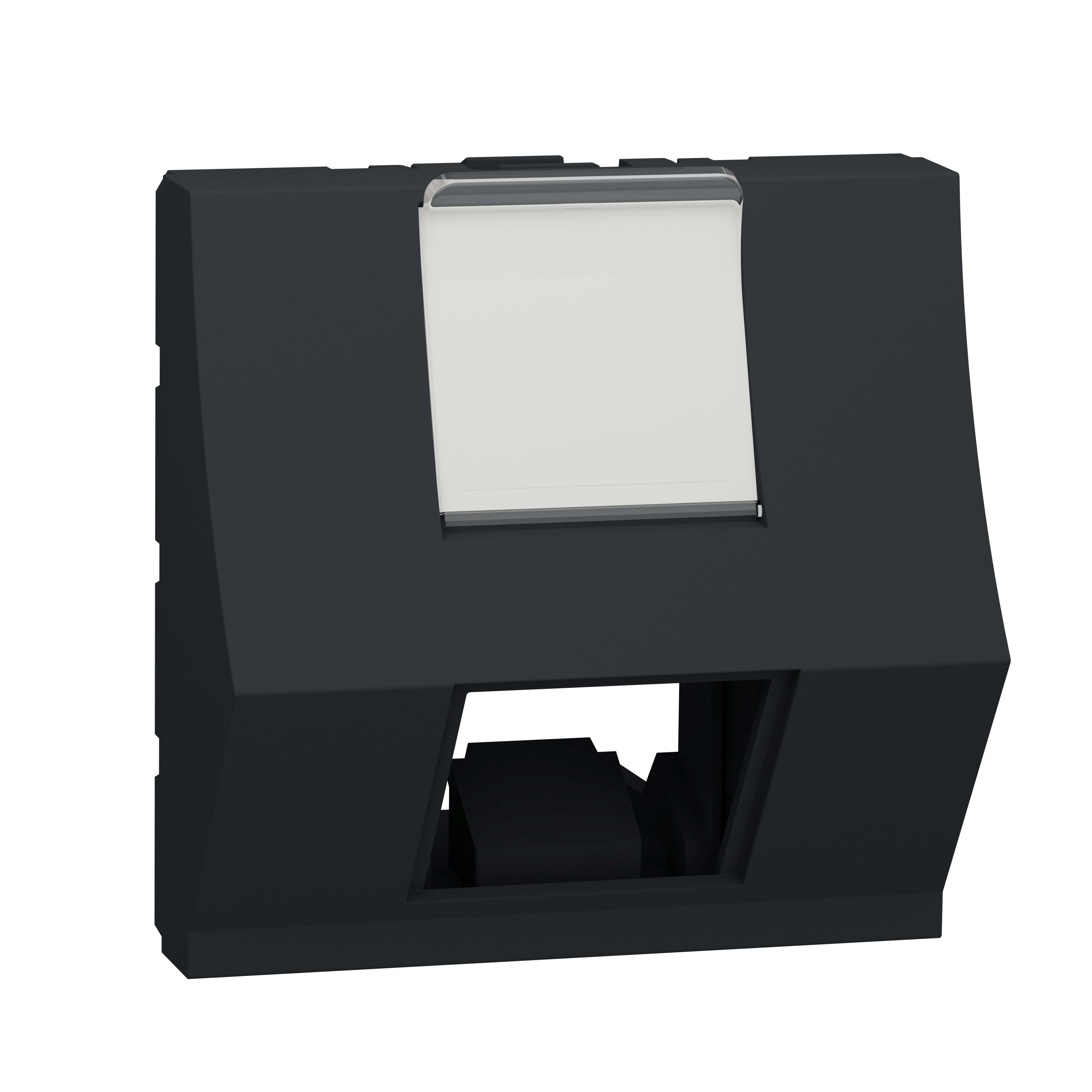 Schneider Electric - Caratula RJ45 2 módulos Keyst inclinada antracita