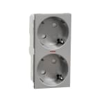 Schneider Electric - Schuko doble RAPTOR con piloto aluminio