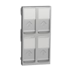 Schneider Electric - Tapa Cuádruple RJ45 Keystone aluminio
