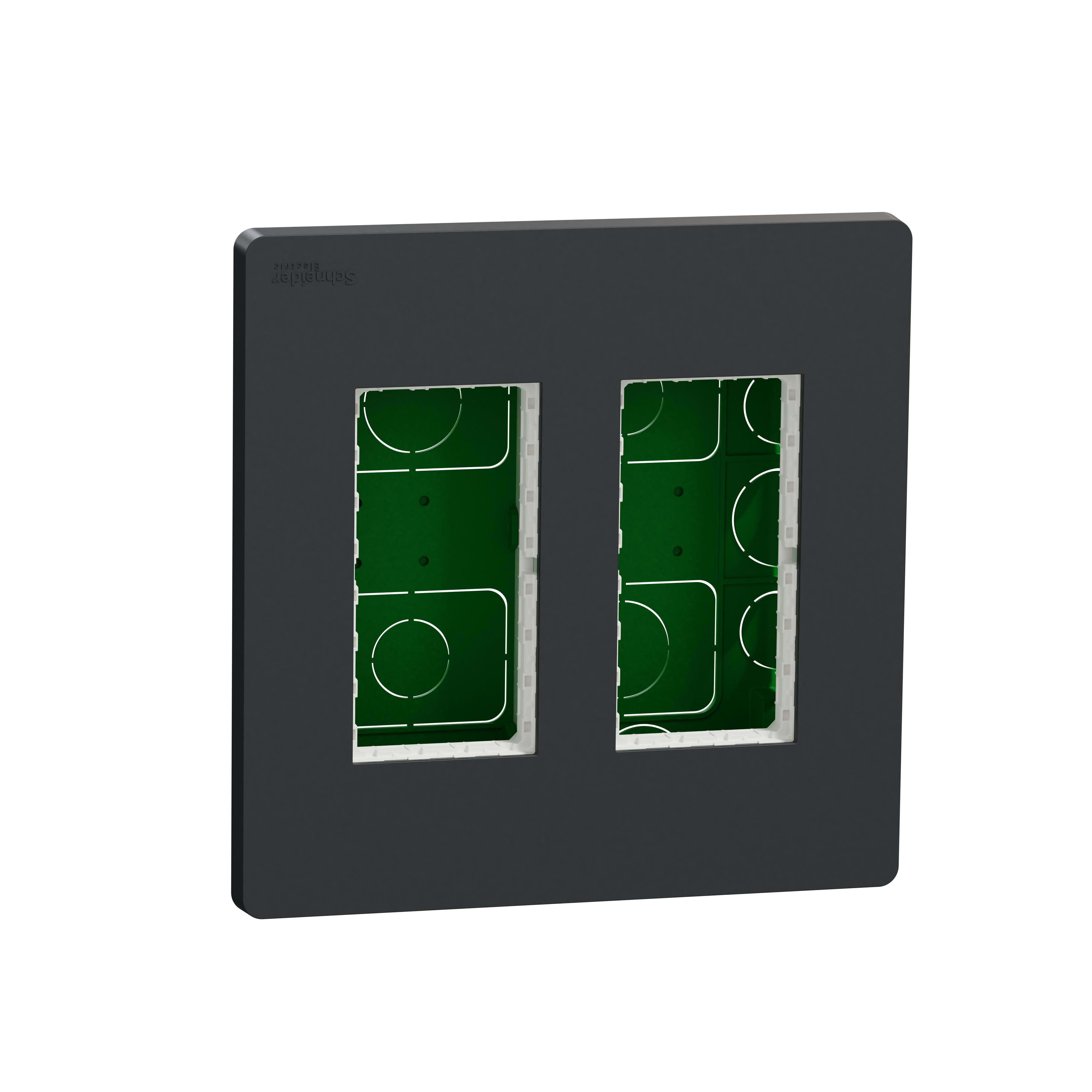 Schneider Electric - Puesto de trabajo 2 columnas empotrar antracita