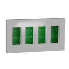 Schneider Electric - Puesto de trabajo 4 columnas empotrar aluminio