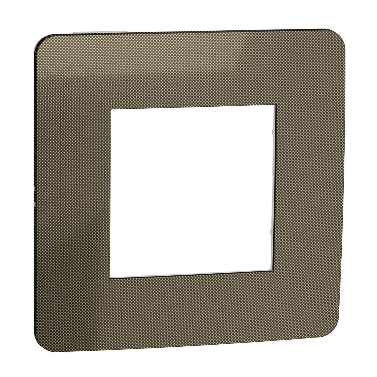 Schneider Electric - Marco 1 elemento STUDIO metal bronce blanco