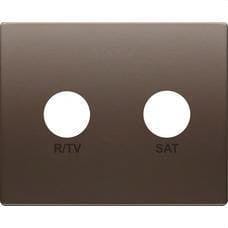 BJC - Tapa para tomas R/TV-SAT 2 salidas serie Iris en chocolate