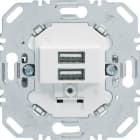 HAGER - Toma USB 230V en color blanco polar mate