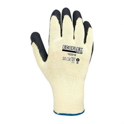 JUBA - Guante poliéster algodón palma látex negro talla 10