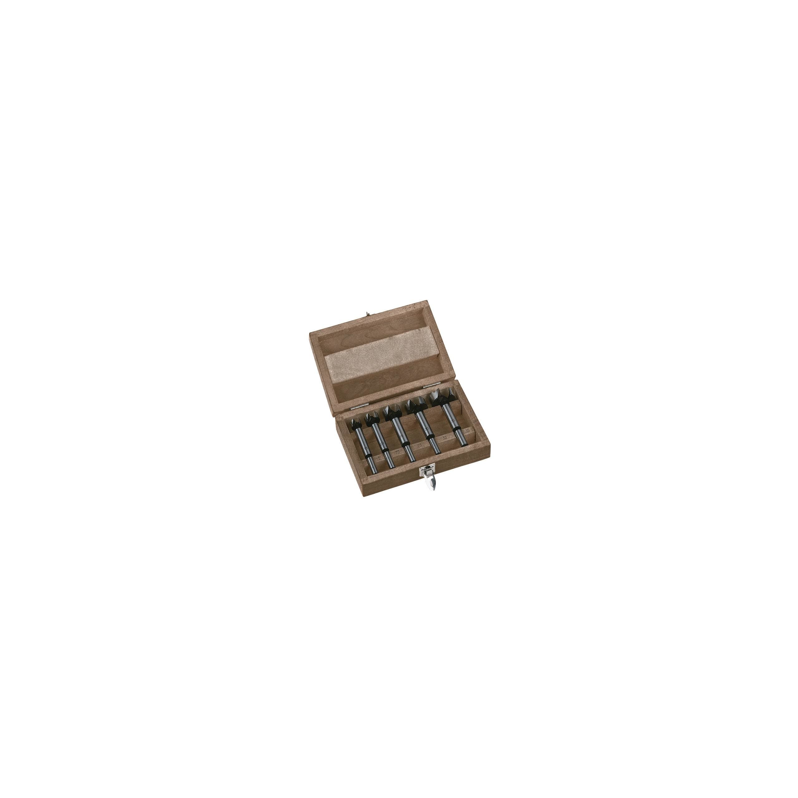 MILWAUKEE - ESTUCHE EN CAJA DE MADERA DE BROCAS FORSTNER DE 15 / 20 / 25 / 30 / 35MM