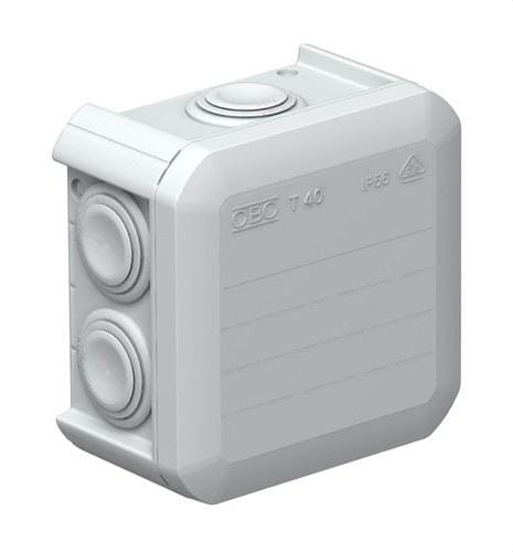 OBO BETTERMANN - Caja derivación T40 90x90x52 con cono entrada polipropileno libre de halógenos gris