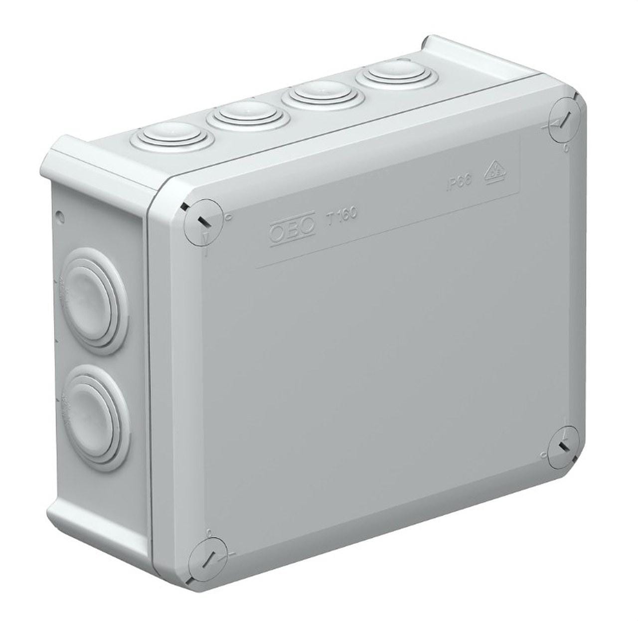 OBO BETTERMANN - Caja derivación T160 190x150x77 cono polipropileno libre de halógenos gris