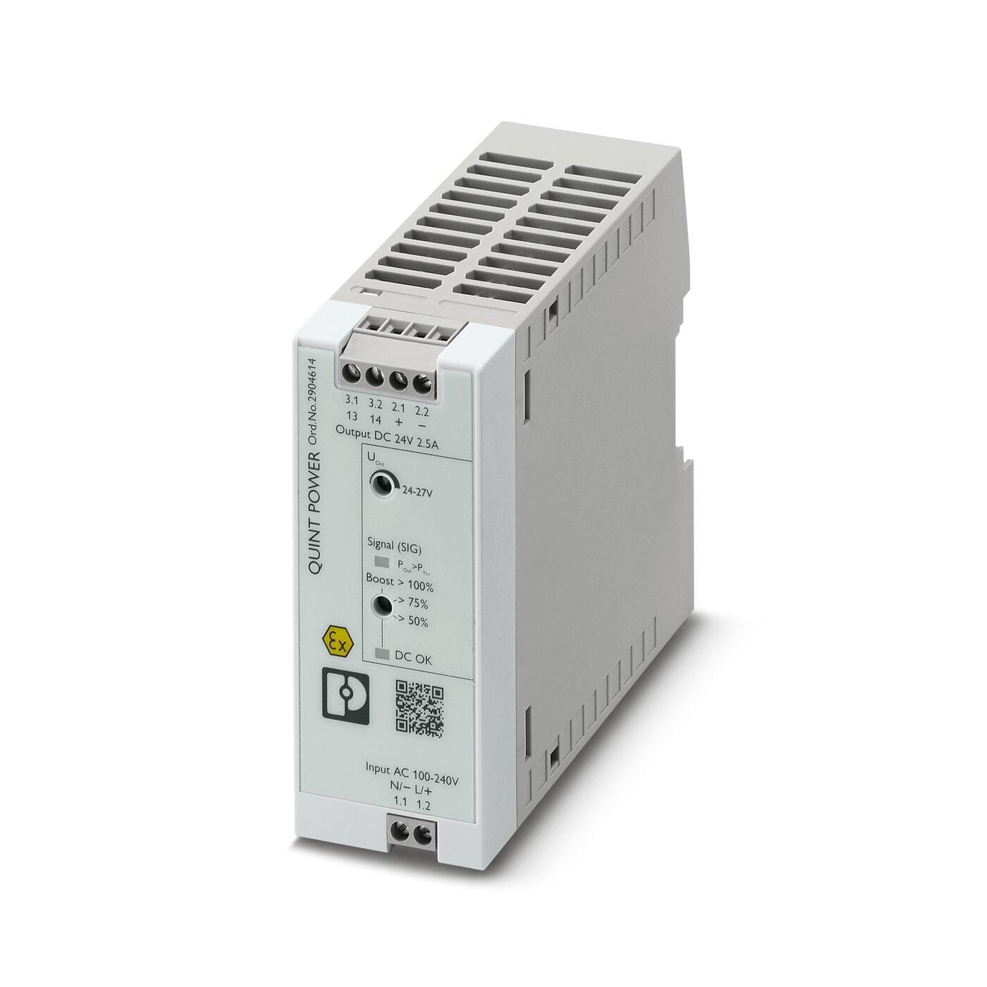 PHOENIX CONTACT - Fuente de alimentación conmutadas de primario QUINT POWER conexión por tornillo montaje sobre carril entrada 1 fásico salida 24V DC/2,5A