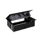 SIMON - Kit dentro de la mesa personalizable SIMON 400 con tapa+cepillo+cargador USB+2 schukos+1 elemento vacío negro