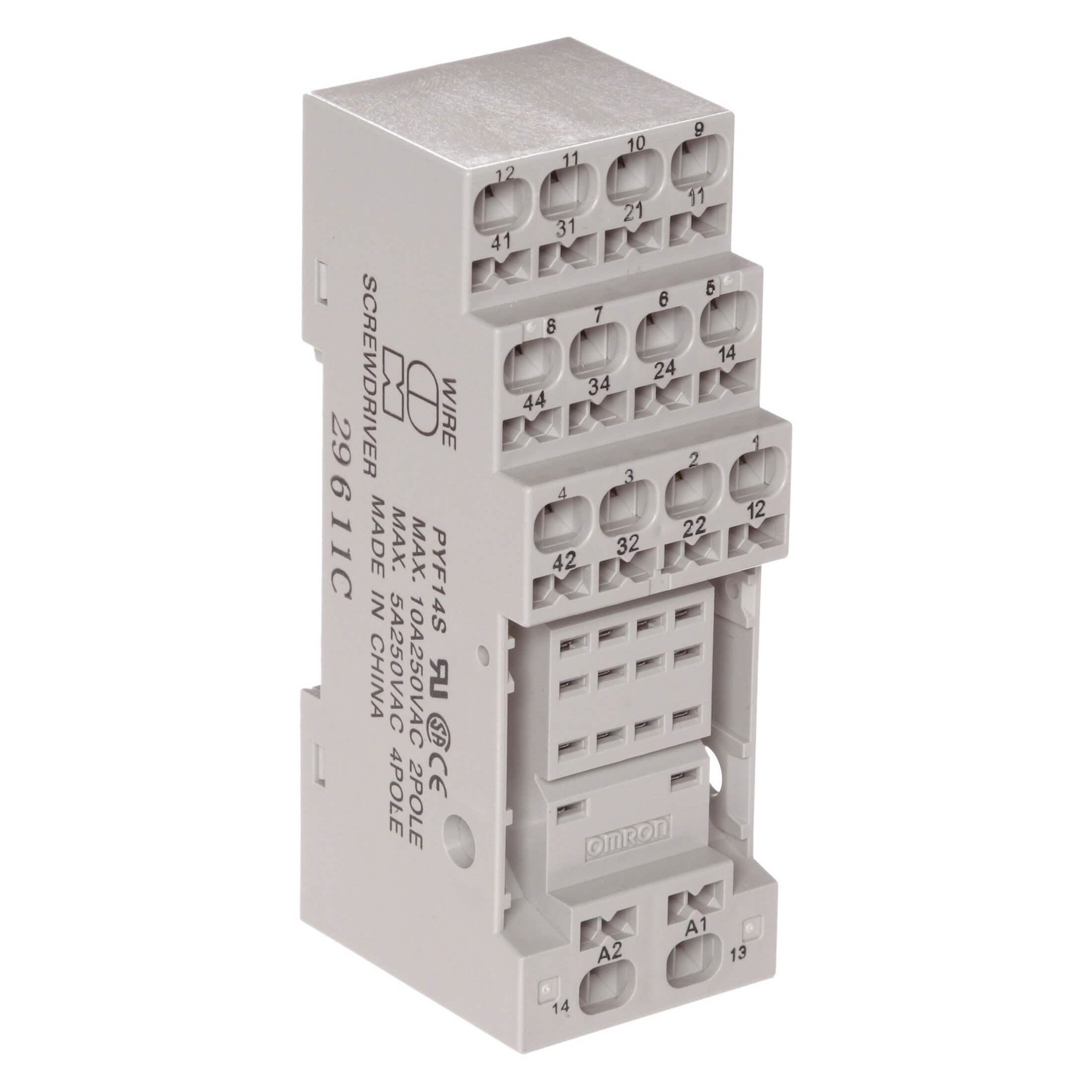 OMRON - PYF14S  BASE MY DIN 5A 14 PINES CONEXIÓN RÁPIDA