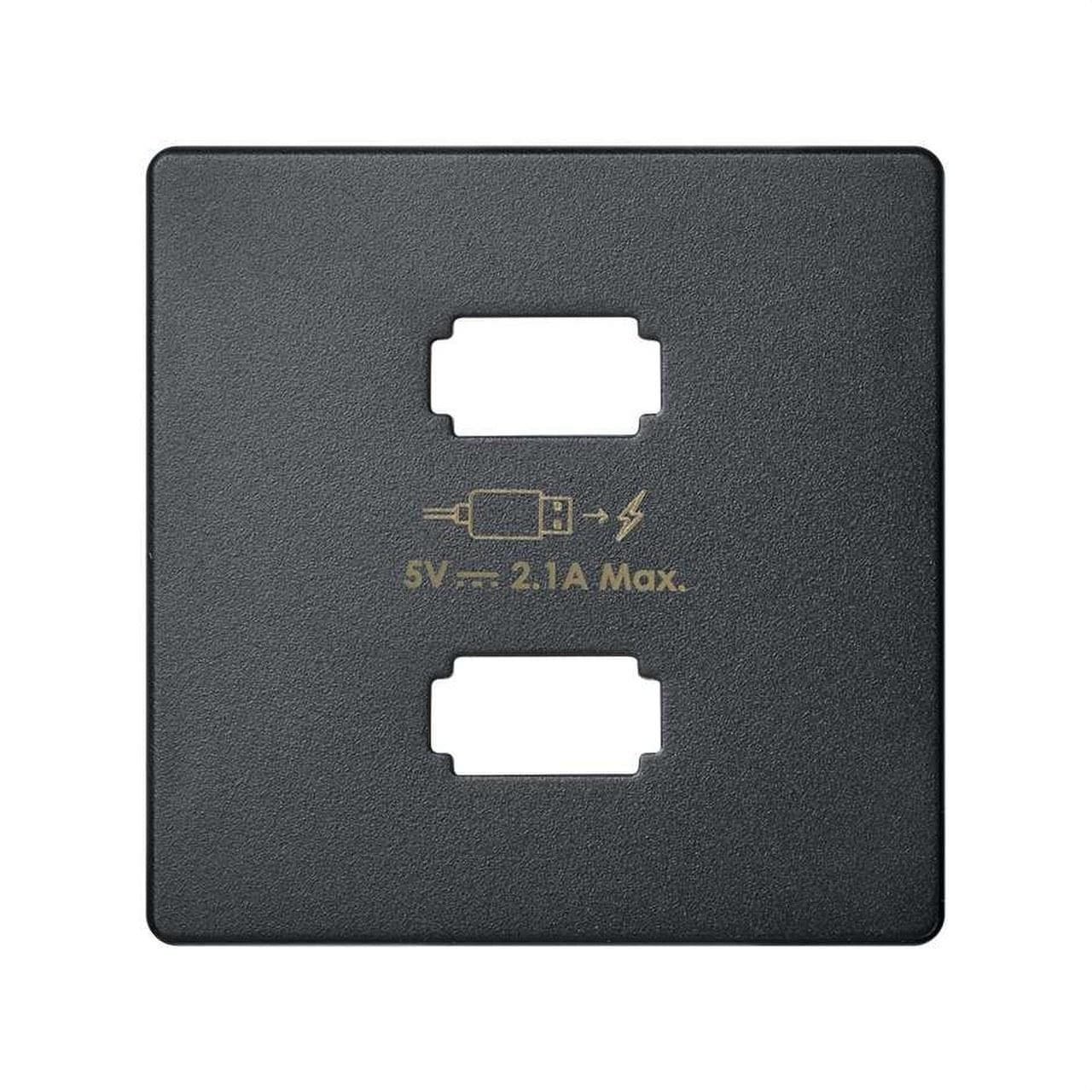 SIMON - Placa cargador SIMON 82 2xUSB 5V 2,1A grafito
