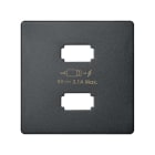 SIMON - Placa cargador SIMON 82 2xUSB 5V 2,1A grafito