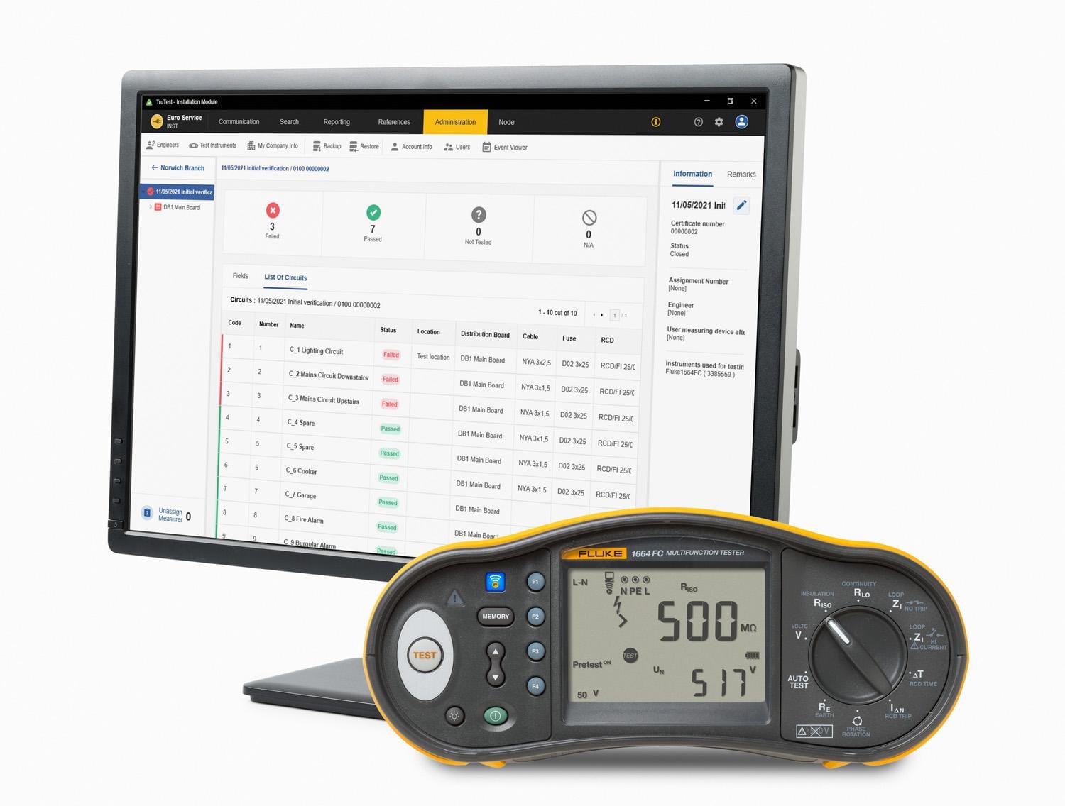 FLUKE - COMPROBADOR DE INSTALACIONES 1664FC SCH, SCHUKO + TRUTEST ADV.