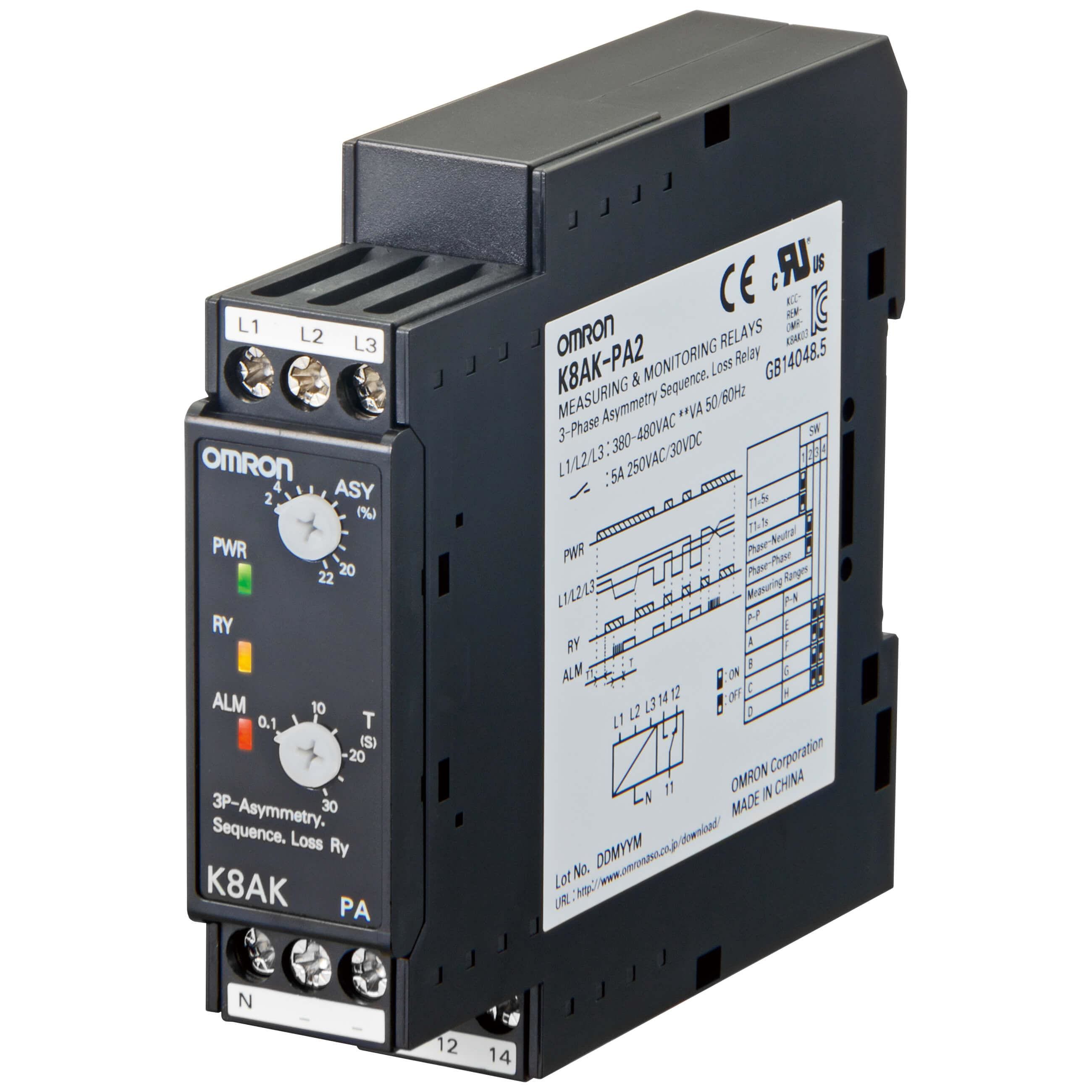 OMRON - K8AK-PA2  RL.MONITORIZACIÓN TRIF.K8AKPA2 380-480AC