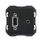 SIMON - Conector SIMON 270 VGA+MINIJACK negro mate