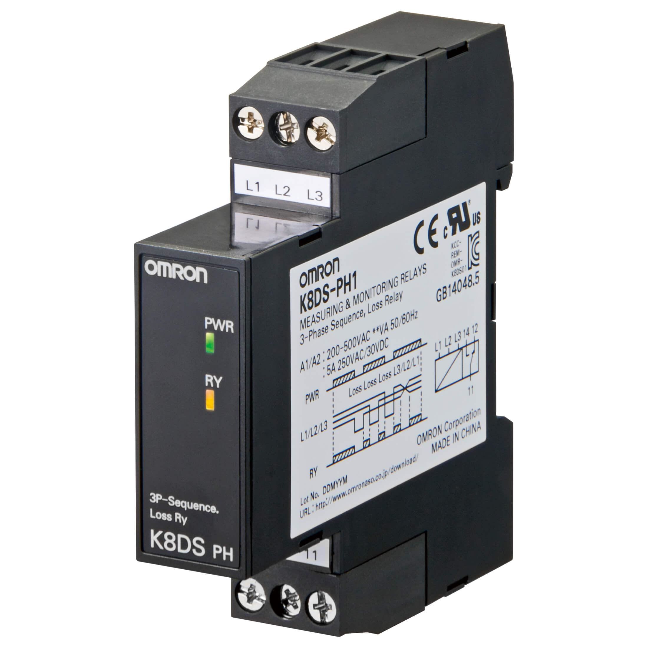 OMRON - K8DS-PH1  RELÉ TRIFÁSICO SECUENCIA/PÉRDIDA FASE