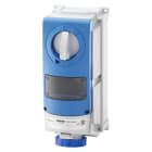 GEWISS - Base fija interbloqueada vertical con fondo para montar aparatos modulares 2P+T 16A 200-250V 50-60Hz 6h para usos severos IP66
