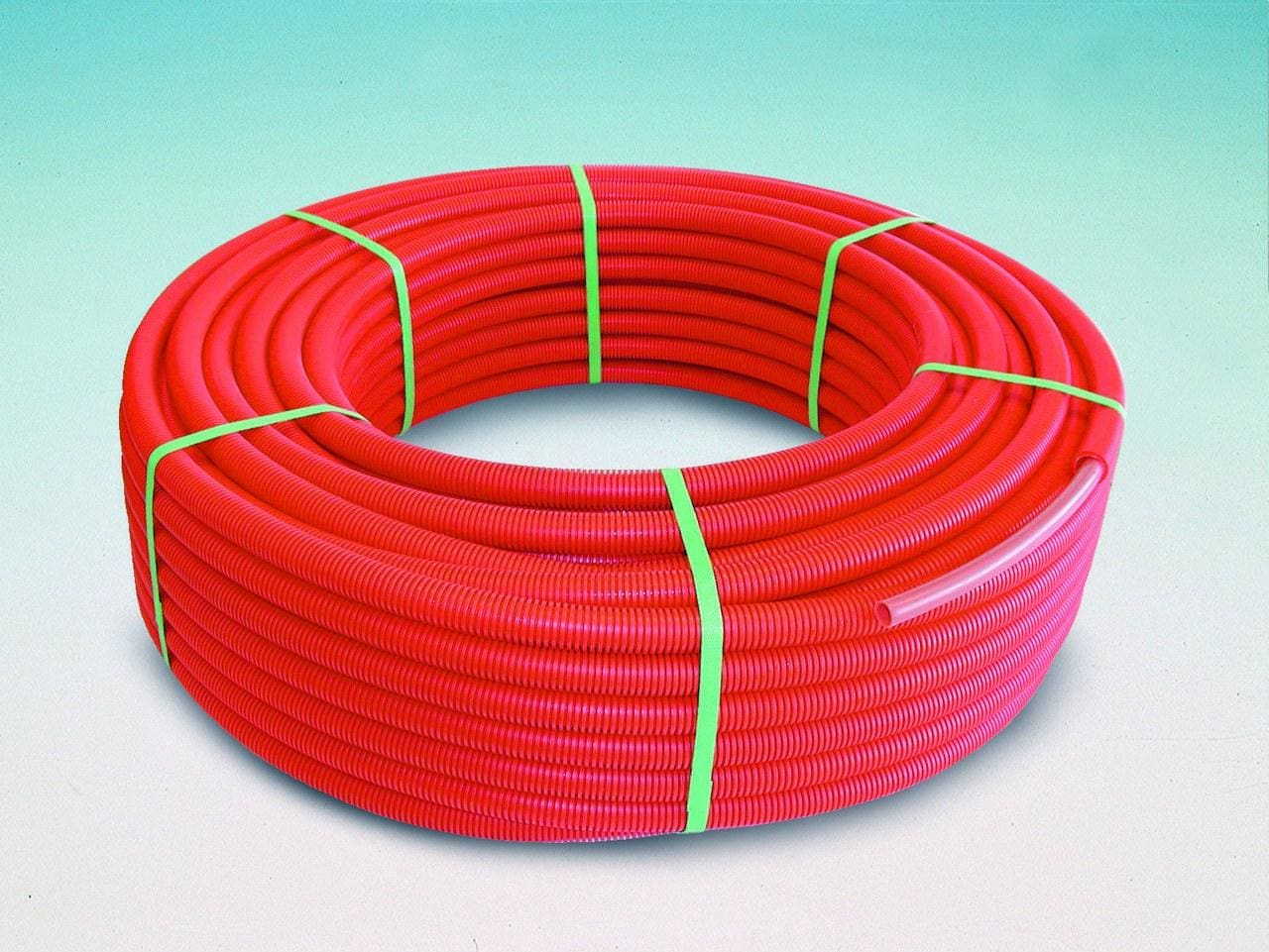 BARBI - Tubería multicapa PEX/AL/PEX 20x2 rojo forrada con corrugado