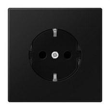JUNG - Base enchufe Schuko® 16A 250V serie LS negro mate con protección para niños