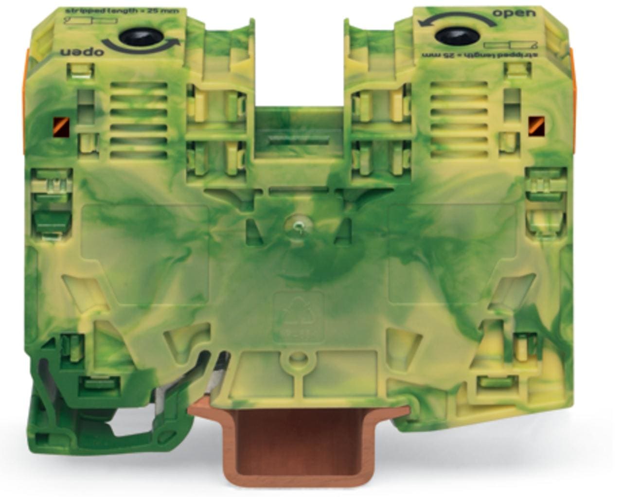 WAGO - Borna tierra Serie 285 2 conductores 86mm verde amarillo