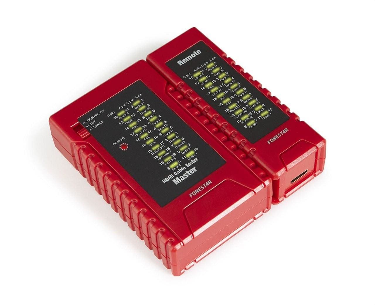 FONESTAR - Comprobador de cables HDMI compuesto por un transmisor y un receptor