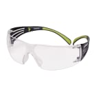 3M MERCADOS ELECTRICOS - 3M™ SecureFit™ 400 Gafas de seguridad, montura negro/verde, antirrayaduras/antiempañante, lente incolora, SF401AS/AF-EU