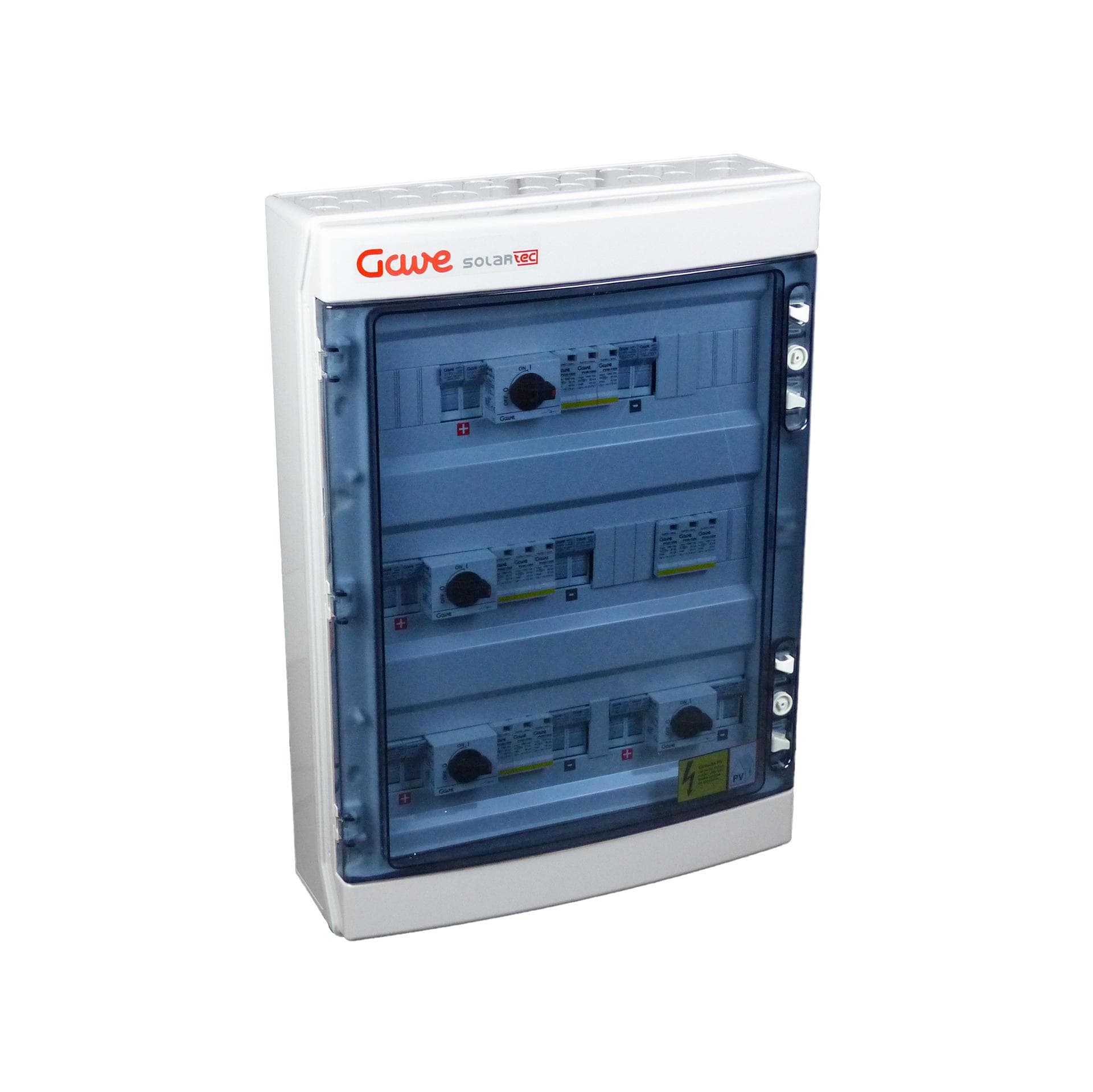 GAVE - CAJA CONEXIÓN 1000VDC 4 MPPT (2 STRING X MPPT) FUS 20A SECCIONADOR 25A + PST-II (8 ENT./8 SAL.) SALIDAS INDIVIDUALES