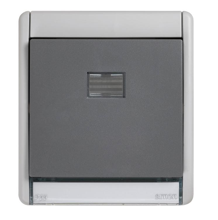 SIMON - Pulsador SIMON AQUA 10AX luminoso IP55