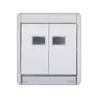 SIMON - Doble conmutador SIMON AQUA 10AX luminoso IP55