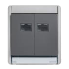 SIMON - Doble conmutador SIMON AQUA 10AX luminoso IP55