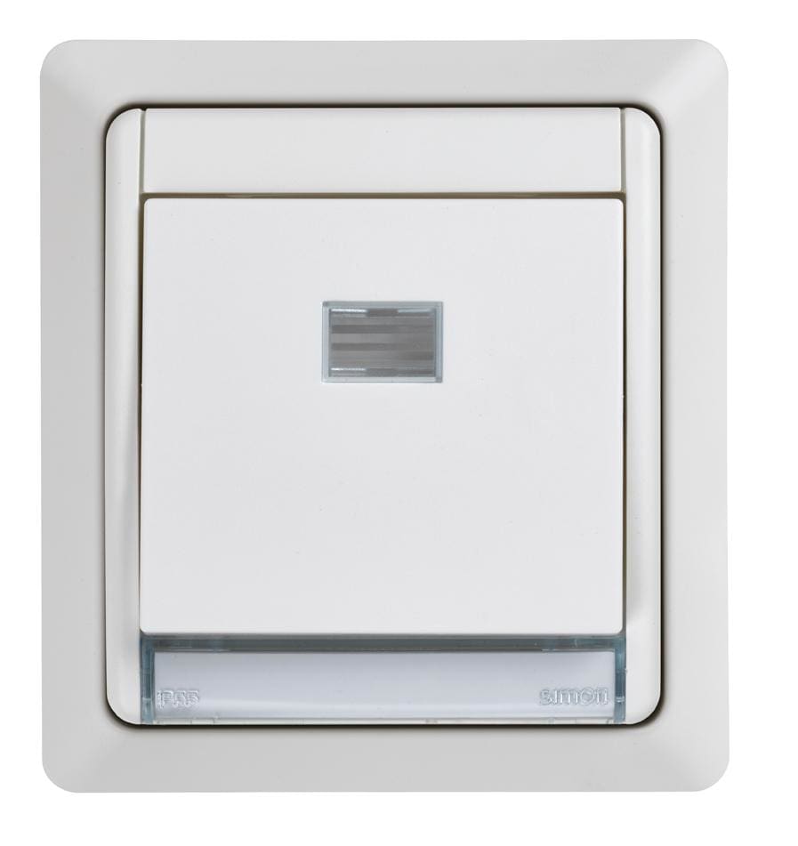 SIMON - Pulsador SIMON AQUA monobloc empotrar 10AX 250V IP55 blanco