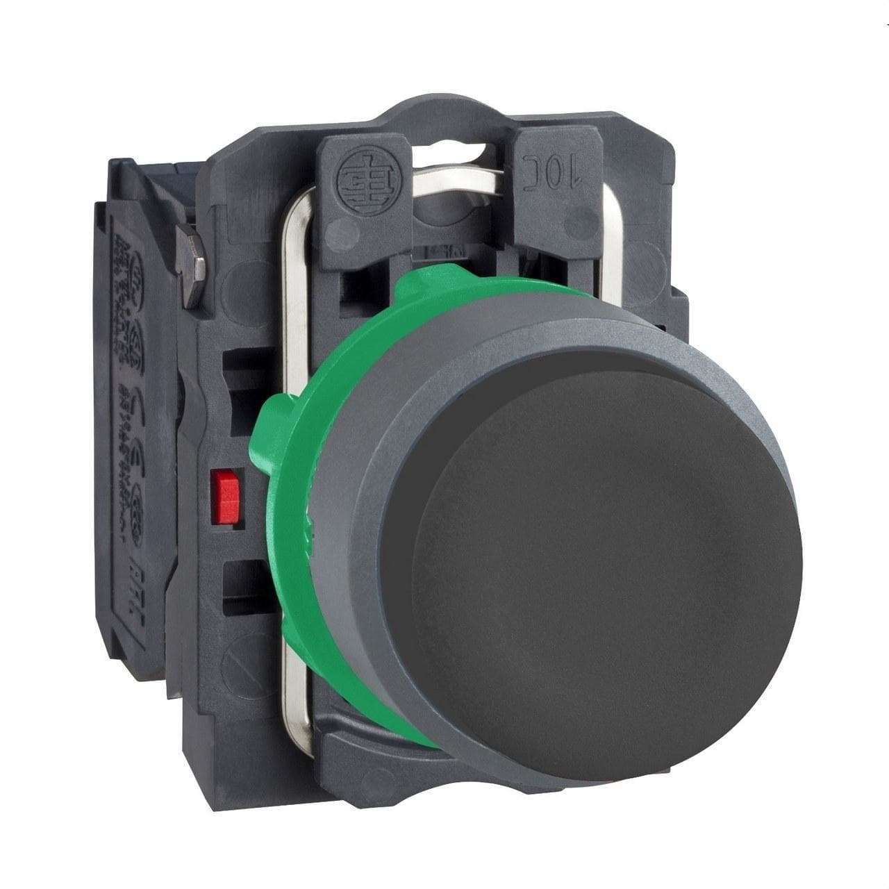 Schneider Electric - Pulsador saliente XB5 negro 1 NA con capuchón transparente custo