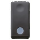 GEWISS - Pulsador 1P 250V AC NA de 10A iluminable con lente neutra reemplazable 1 módulo negro