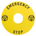 Schneider Electric - Etiqueta circular 60mm 'EMERGENCY STOP' ZBY9142