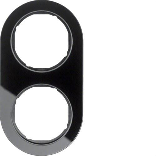 HAGER - Marco RCLASSIC con 2 elementos cristal negro