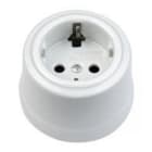FONTINI - Base enchufe toma tierra lateral 16A 250V porcelana blanco (Pack)