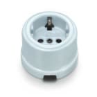 FONTINI - Base enchufe 2P toma tierra lateral 16A 250V carcasa porcelana Cotton (Pack)