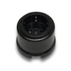FONTINI - Base enchufe toma tierra lateral 16A plástico porcelana negro (Pack)