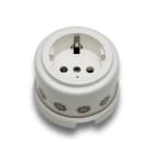 FONTINI - Base enchufe 2P toma tierra lateral 16A 250V carátula plástico marrón / oro (Pack)