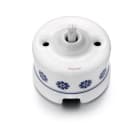 FONTINI - Interruptor 1P 10AX 250V GARBY 30 sin manecilla porcelana Decor azul / plata (Pack)