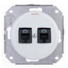 FONTINI - Doble toma teléfono 6 vías porcelana blanco (Pack)