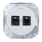 FONTINI - Doble toma RJ45 categoría 6 porcelana blanco (Pack)