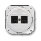 FONTINI - Conjunto tomas teléfono 6 vías / RJ45 categoría 6 porcelana blanco