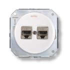 FONTINI - Doble toma RJ45 apantallada categoría 6A porcelana blanco