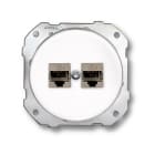 FONTINI - Toma teléfono DO 6 vías + RJ45 empotrar porcelana blanco (Pack)