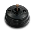 FONTINI - Conmutador 10AX 250V porcelana negro / latón sin paso